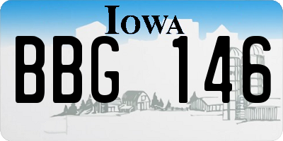 IA license plate BBG146