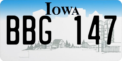 IA license plate BBG147