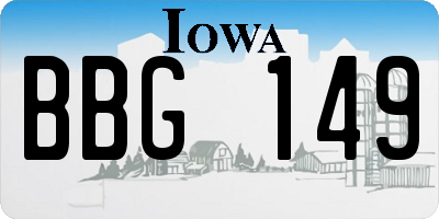IA license plate BBG149
