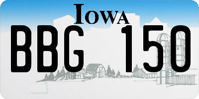 IA license plate BBG150