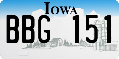 IA license plate BBG151