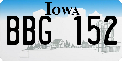 IA license plate BBG152