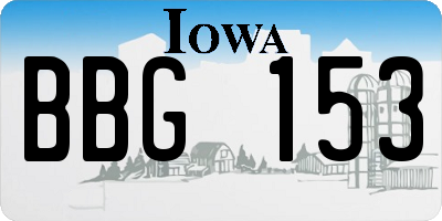 IA license plate BBG153