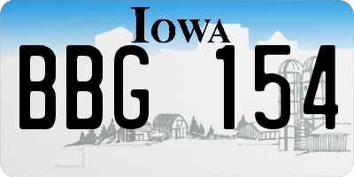 IA license plate BBG154