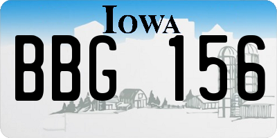 IA license plate BBG156