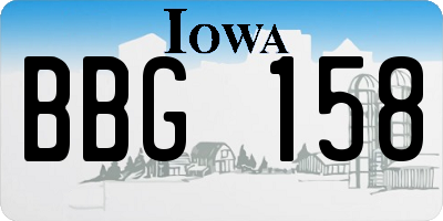 IA license plate BBG158