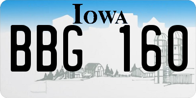 IA license plate BBG160