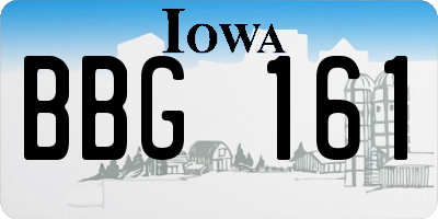 IA license plate BBG161