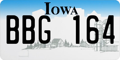 IA license plate BBG164