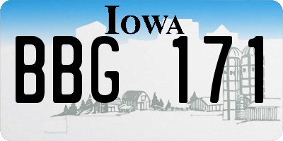 IA license plate BBG171