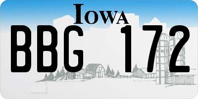 IA license plate BBG172