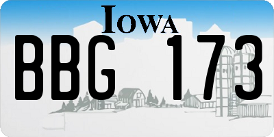 IA license plate BBG173