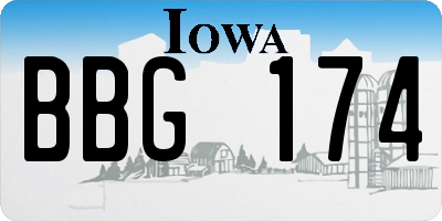 IA license plate BBG174