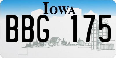 IA license plate BBG175