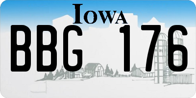 IA license plate BBG176