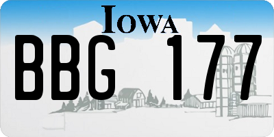 IA license plate BBG177