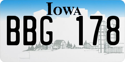 IA license plate BBG178