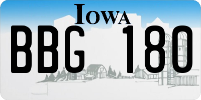 IA license plate BBG180
