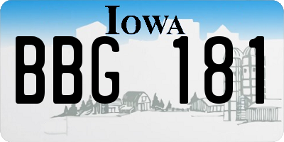 IA license plate BBG181