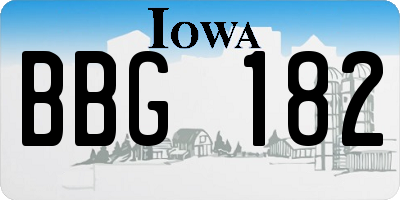 IA license plate BBG182