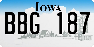 IA license plate BBG187