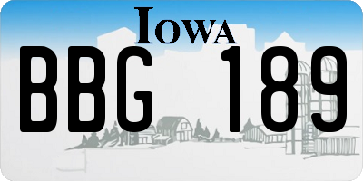 IA license plate BBG189
