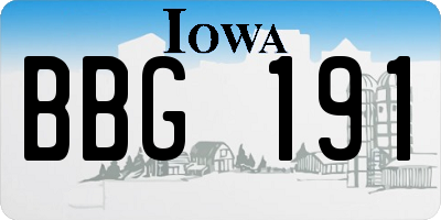 IA license plate BBG191