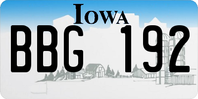 IA license plate BBG192