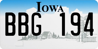 IA license plate BBG194