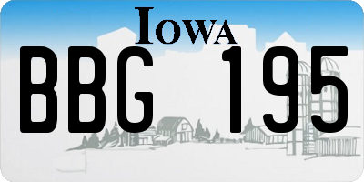 IA license plate BBG195