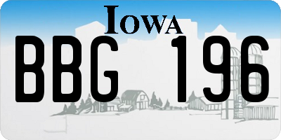 IA license plate BBG196