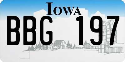IA license plate BBG197