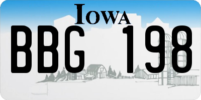 IA license plate BBG198