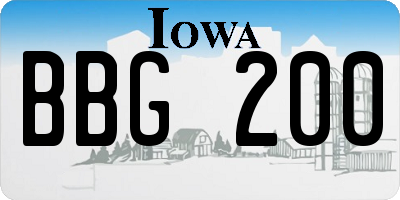 IA license plate BBG200
