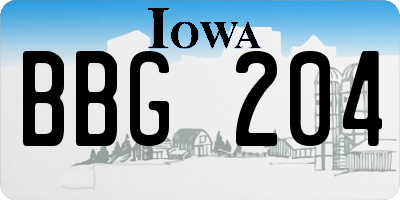 IA license plate BBG204
