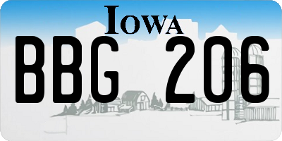 IA license plate BBG206