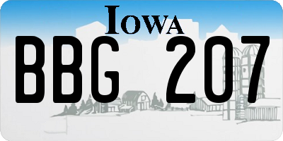 IA license plate BBG207