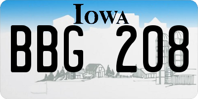 IA license plate BBG208