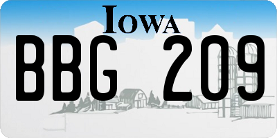 IA license plate BBG209