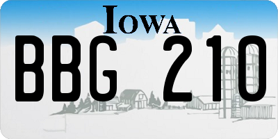 IA license plate BBG210