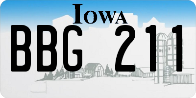 IA license plate BBG211