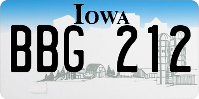 IA license plate BBG212