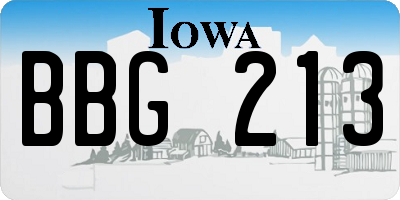 IA license plate BBG213