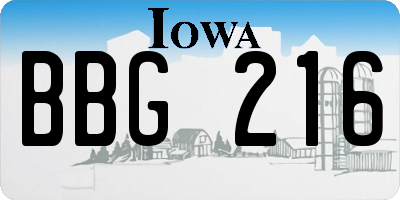 IA license plate BBG216