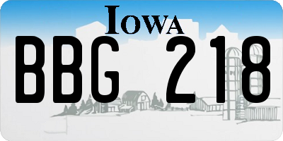 IA license plate BBG218