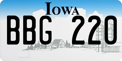 IA license plate BBG220