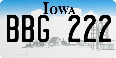 IA license plate BBG222