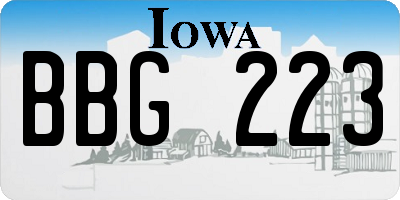 IA license plate BBG223