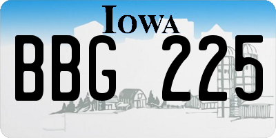 IA license plate BBG225