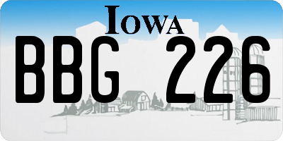 IA license plate BBG226